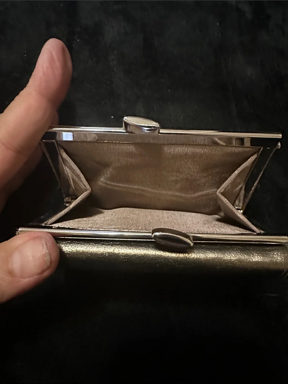 Whiting & Davis Metallic Gun Metal Envelope Wallet Collectable Piece